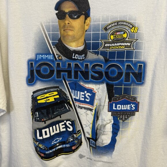 Jimmie Johnson Nascar Racing T Shirt Mens XL White Winners Circle Y2K - Picture 11 of 15